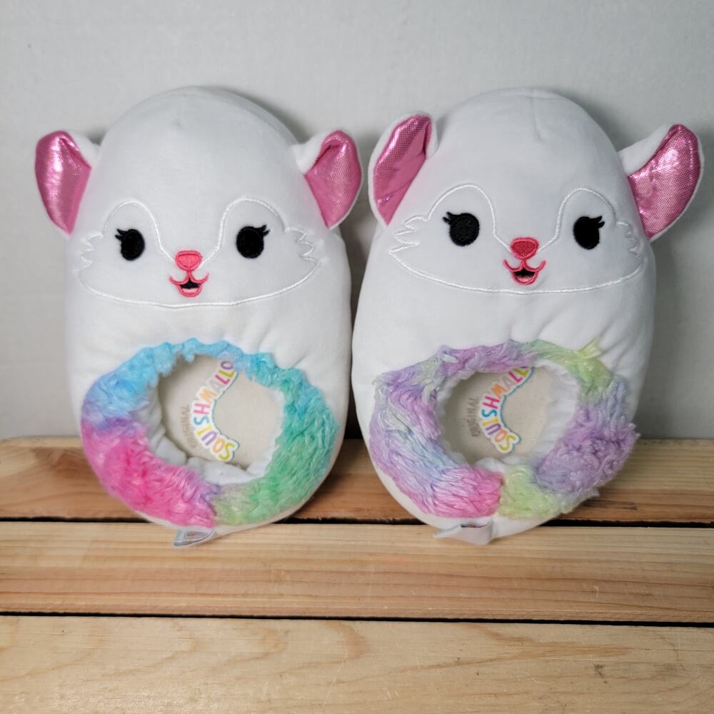 Squishmallows Gracelynn The Artic Fox White Slippers - Size 2/3